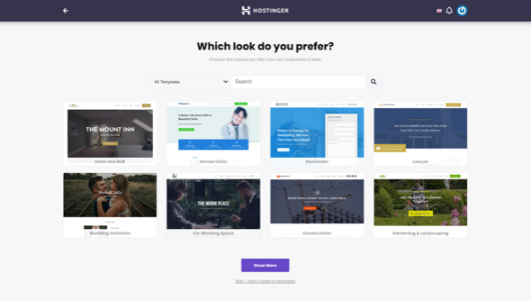 Choose a Website Template