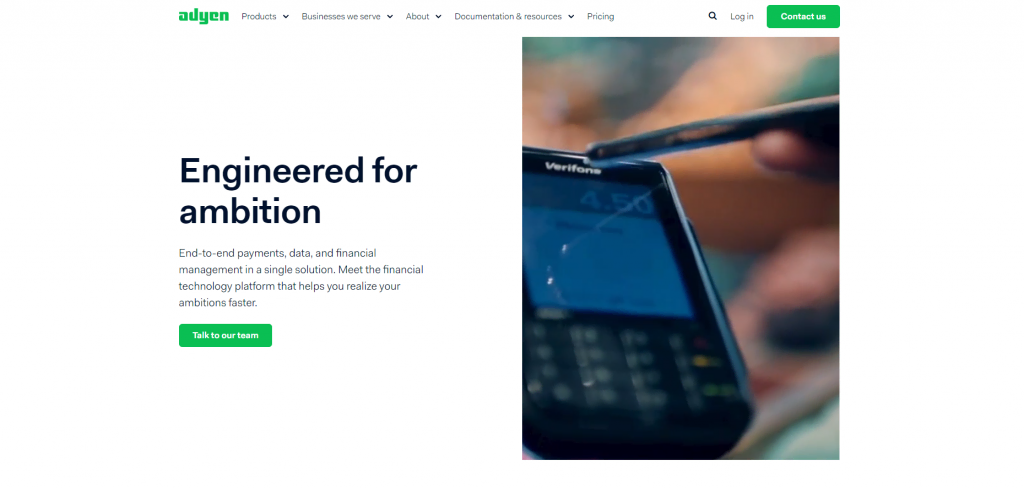 Adyen's homepage
