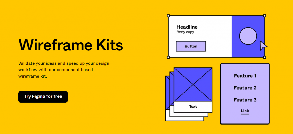 Figma's wireframing feature banner