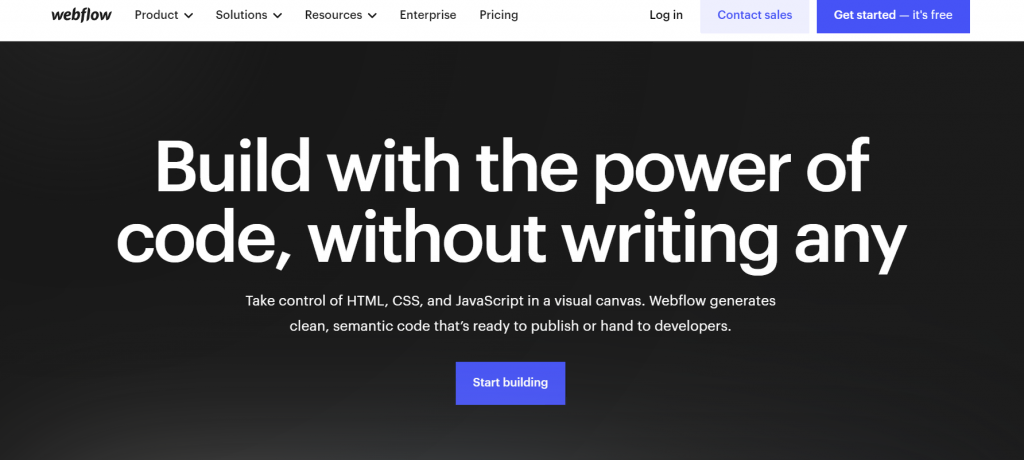 Webflow's homepage
