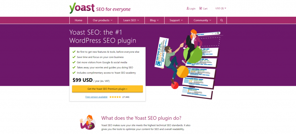 Yoast SEO homepage.